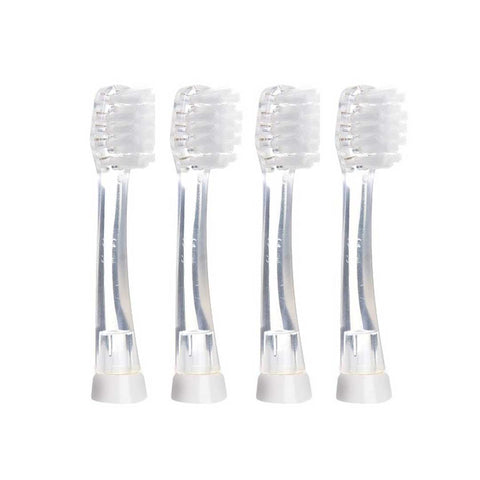 Clear White pack of 4 replacement brush heads for Babysonic toothbrushes for 18 - 36 month olds