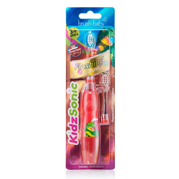 Звуковая электрическая зубная щетка Brush-Baby KidzSonic Динозавр от 3 лет