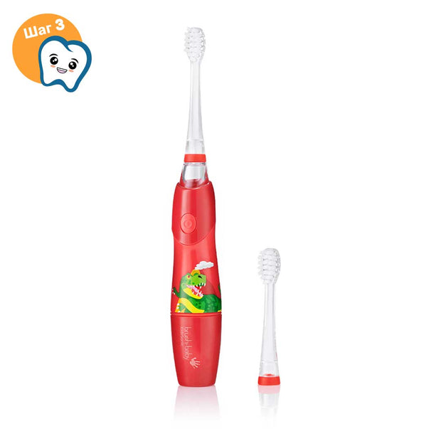 Звуковая электрическая зубная щетка Brush-Baby KidzSonic Динозавр от 3 лет