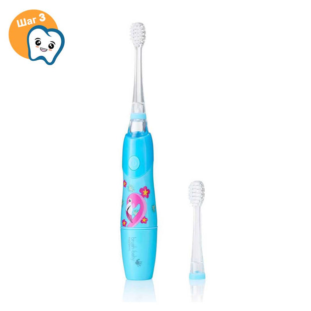 Звуковая электрическая зубная щетка Brush-Baby KidzSonic Фламинго от 3 лет