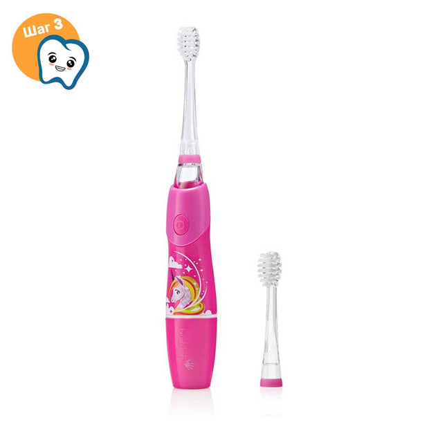 Звуковая электрическая зубная щетка Brush-Baby KidzSonic Единорог от 3 лет