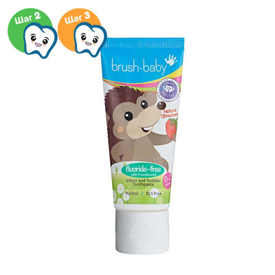 Brush-Baby Strawberry детская зубная паста без фтора, 50 мл