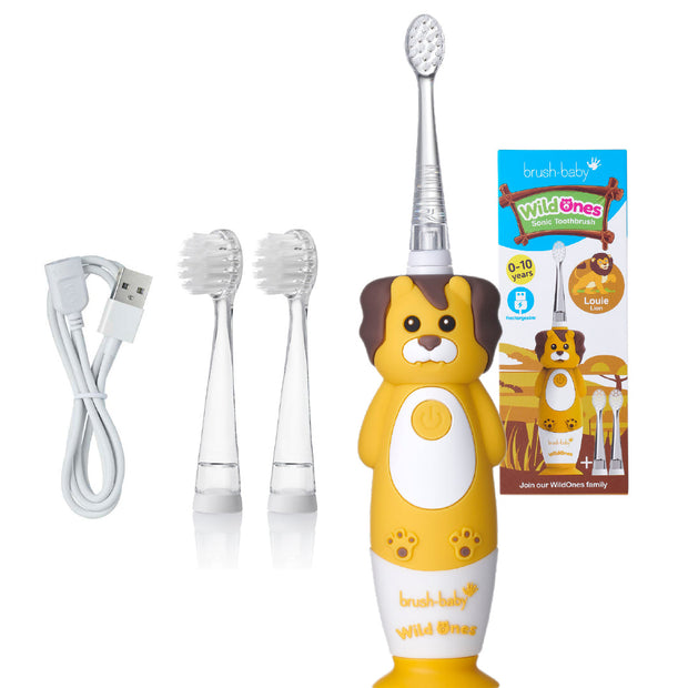 Звуковая электрическая зубная щетка Brush-Baby Sonic Лев 0-10 лет