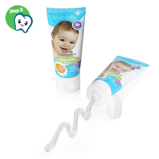 Детская зубная паста Brush-Baby Applemint яблоко-мята, 0-2 года