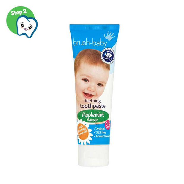Детская зубная паста Brush-Baby Applemint яблоко-мята, 0-2 года