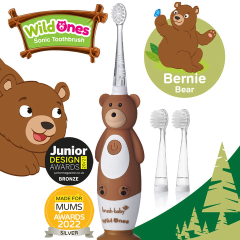 Brush-Baby Sonic WildOnes звуковая зубная щетка Медведь 0-10 лет