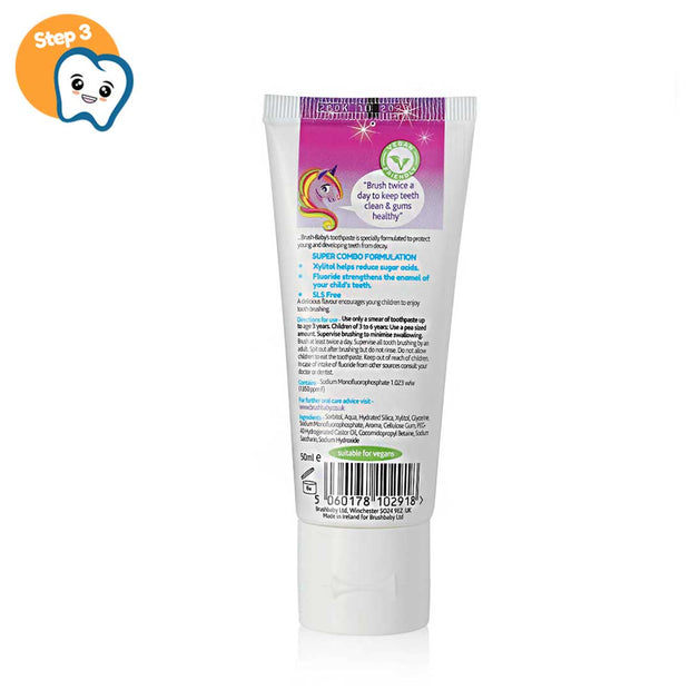 Детская зубная паста Brush-Baby Strawberry клубника, 3+ лет, 50 мл