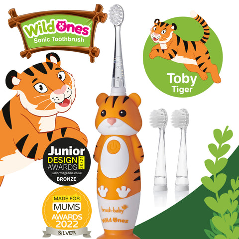 Brush-Baby Sonic WildOnes звуковая зубная щетка Тигр 0-10 лет